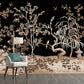 Asian Tree Mural Wallpaper for Bedroom Decoration Custom Wall Art in Pastel Color Black Clearhalo 'Wall Decor' 'Wall Mural' 1172900