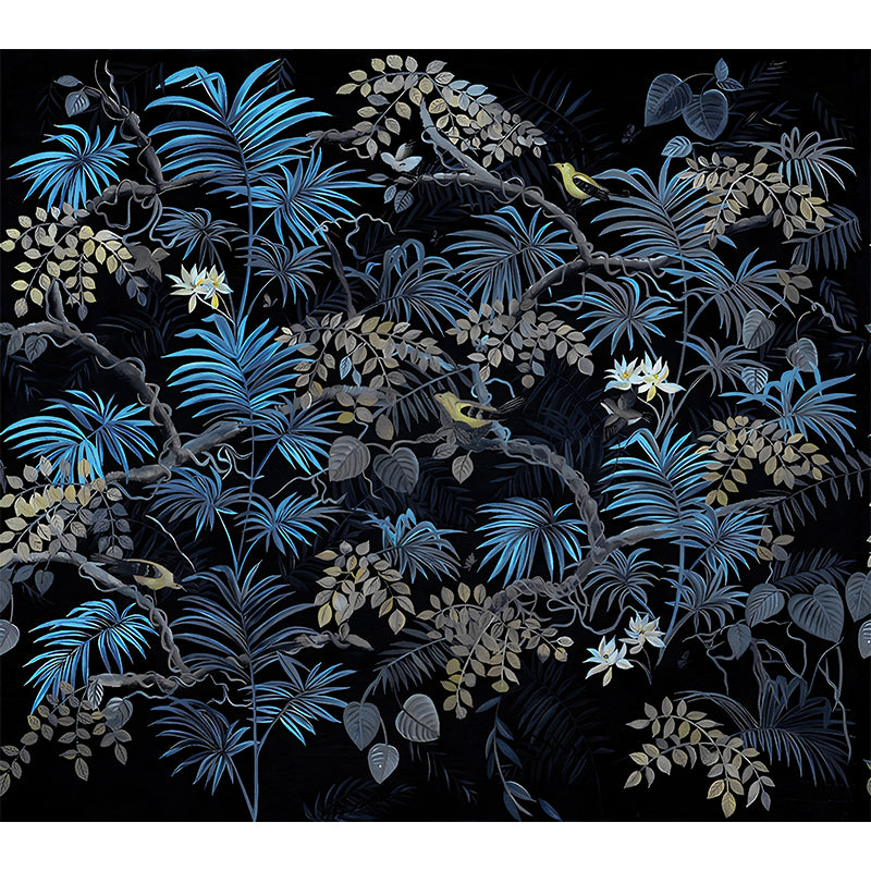 Palm Leaves Wall Paper Murals Tropical Moisture Resistant Dining Room Wall Decor, Customized Size Clearhalo 'Wall Decor' 'Wall Mural' 1172913