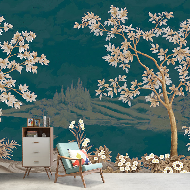 Chinese Lake Scenic Wall Murals Pastel Color Moisture Resistant Wall Covering for Accent Wall Clearhalo 'Wall Decor' 'Wall Mural' 1172946