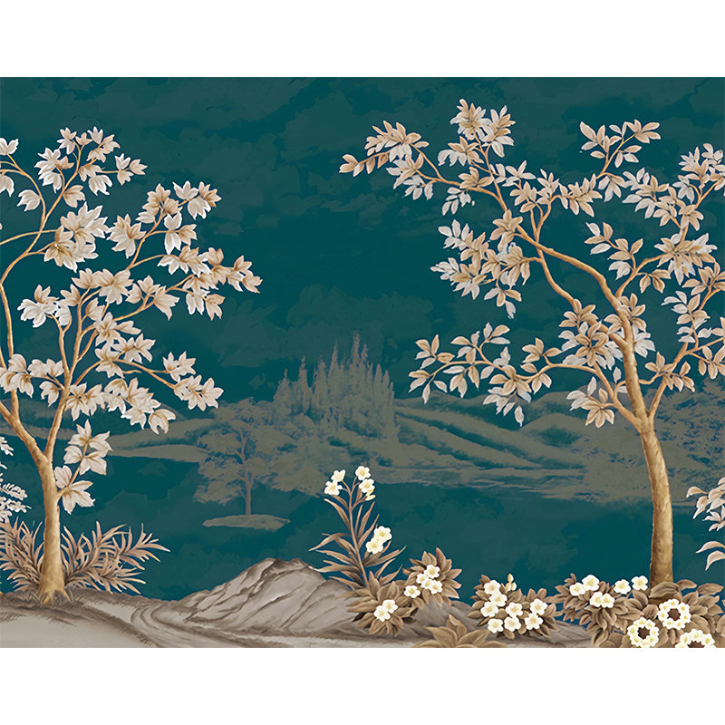 Chinese Lake Scenic Wall Murals Pastel Color Moisture Resistant Wall Covering for Accent Wall Clearhalo 'Wall Decor' 'Wall Mural' 1172948