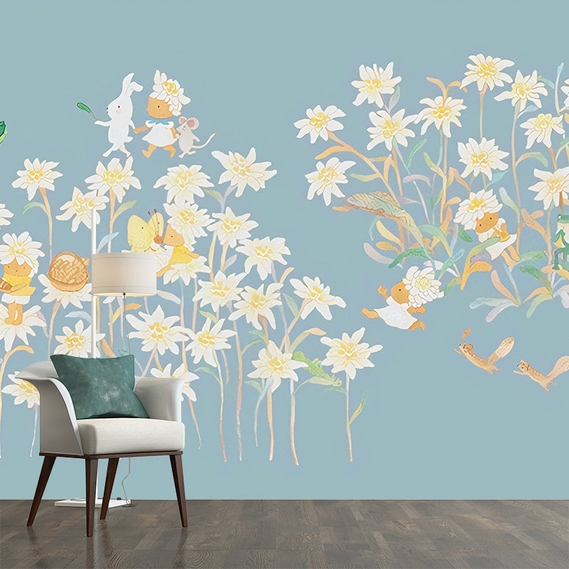 Childrens Art Baby Mural with Fairy Garden Pattern Soft Color Wall Decor for Nursery Clearhalo 'Wall Decor' 'Wall Mural' 1172981