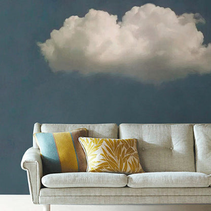 Non-Woven Waterproof Mural Wallpaper Simple Cloud Patterned Wall Decor for Living Room Blue Clearhalo 'Wall Decor' 'Wall Mural' 1173095