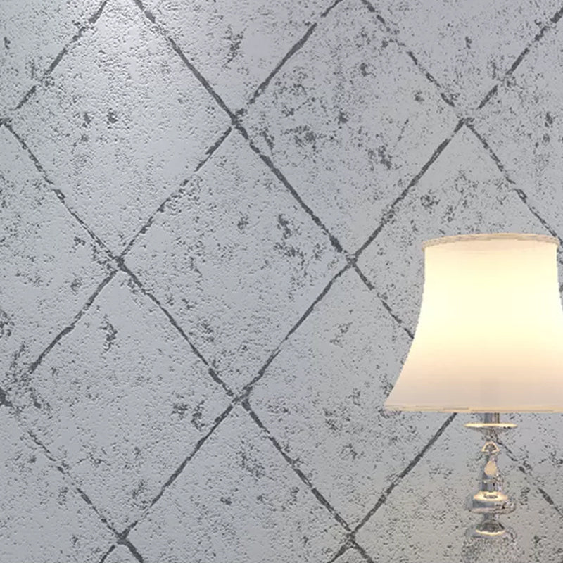 Distressed Tile Look Wallpaper 33' L x 20.5" W Wall Art for Living Room Decoration Smoke Gray Clearhalo 'Modern wall decor' 'Modern' 'Wallpaper' Wall Decor' 1173815