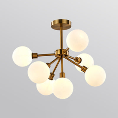 White/Smoke Bubble Pendant Light 7/9 Lights Post modern Glass Hanging Chandelier for Restaurant 7 White Clearhalo 'Ceiling Lights' 'Chandeliers' 'Modern Chandeliers' 'Modern' Lighting' 117682