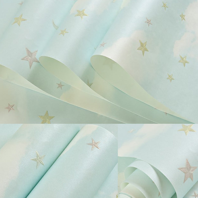 Non-Woven Unpasted Wall Covering Moon and Star Kids Bedroom Wallpaper, 31' L x 20.5" W Clearhalo 'Wall Decor' 'Wallpaper' 1177946