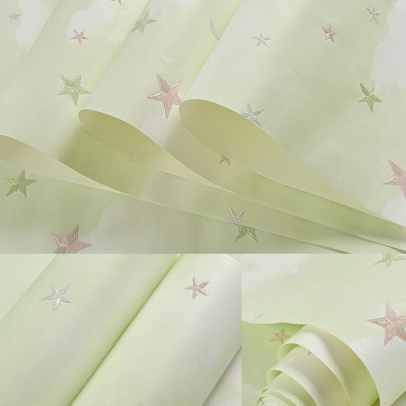 Non-Woven Unpasted Wall Covering Moon and Star Kids Bedroom Wallpaper, 31' L x 20.5" W Clearhalo 'Wall Decor' 'Wallpaper' 1177952