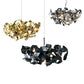Aluminum Abstract Ceiling Pendant 6 Lights Post Modern Metal Hanging Lamp in Black/Gold/Silver Clearhalo 'Ceiling Lights' 'Chandeliers' 'Modern Chandeliers' 'Modern' Lighting' 117996