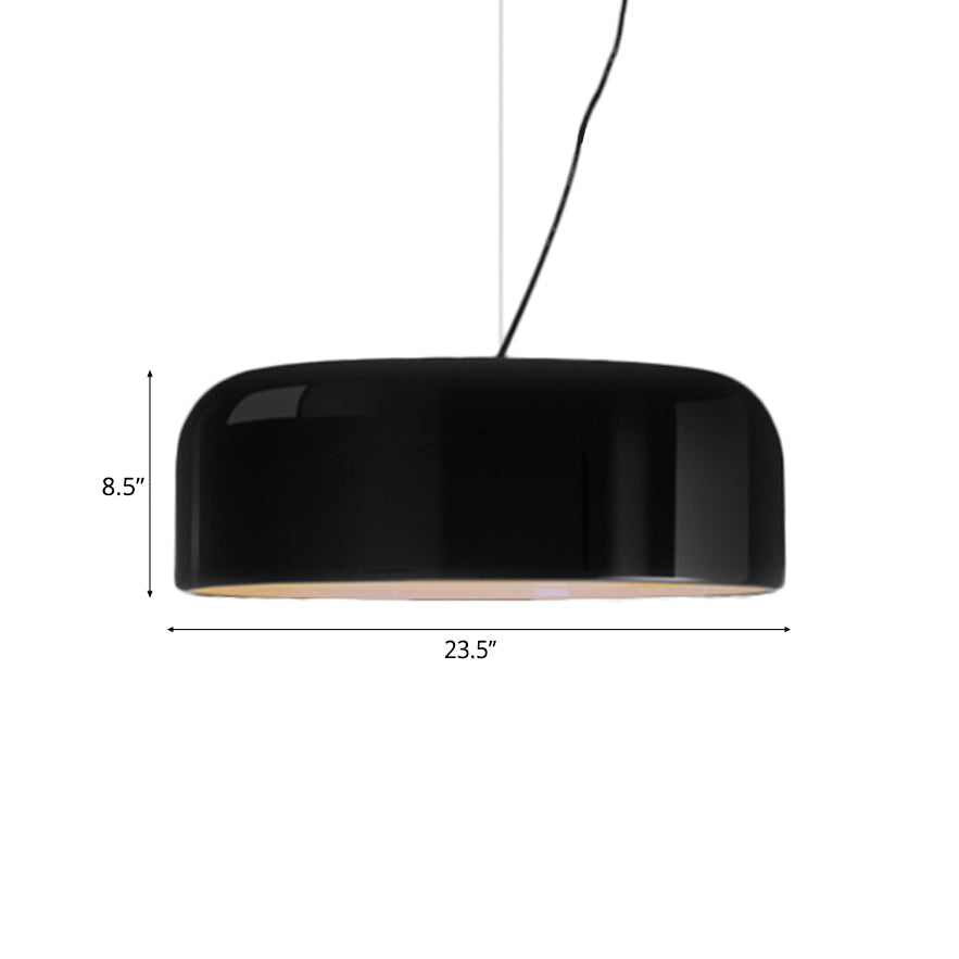 Black/White Dome Hanging Ceiling Light Simple 1 Head Metal Pendant Light Fixture, 14"/19"/23.5" Wide Clearhalo 'Ceiling Lights' 'Modern Pendants' 'Modern' 'Pendant Lights' 'Pendants' Lighting' 118041