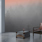 Misty Forest Morning Murals Grey and Orange Contemporary Wall Art for Home Decor Clearhalo 'Wall Decor' 'Wall Mural' 1180875