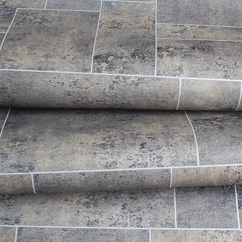 54.2-sq ft Marble Tile Wallpaper Dark Color Non-Woven Fabric Wall Covering, Unpasted Clearhalo 'Modern wall decor' 'Modern' 'Wallpaper' Wall Decor' 1184423