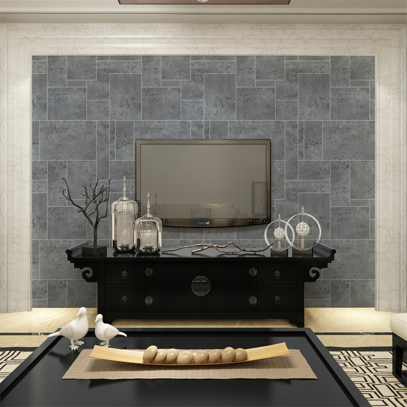 54.2-sq ft Marble Tile Wallpaper Dark Color Non-Woven Fabric Wall Covering, Unpasted Clearhalo 'Modern wall decor' 'Modern' 'Wallpaper' Wall Decor' 1184427