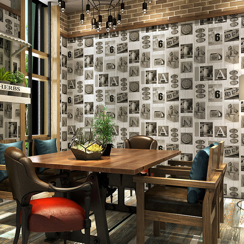 Cyberpunk Graffiti Wallpaper PVC Non-Pasted Light Color Wall Art for Dining Room Clearhalo 'Industrial wall decor' 'Industrial' 'Wallpaper' Wall Decor' 1184557