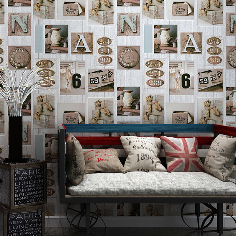 Cyberpunk Graffiti Wallpaper PVC Non-Pasted Light Color Wall Art for Dining Room Clearhalo 'Industrial wall decor' 'Industrial' 'Wallpaper' Wall Decor' 1184561