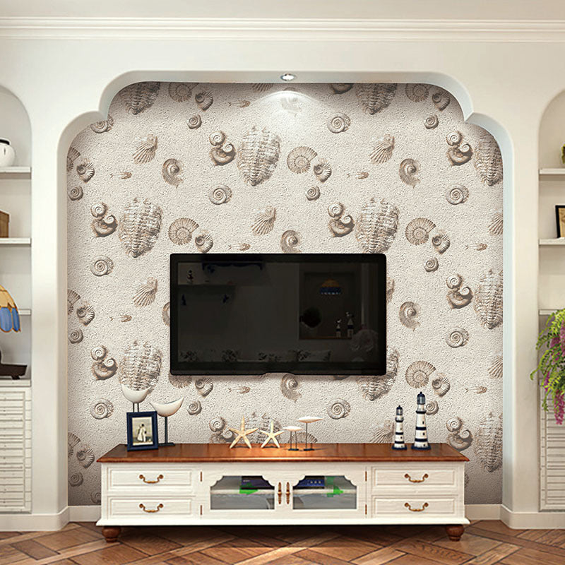 Undersea World Shell Wallpaper Roll Industrial Vinyl Wall Decoration in Pastel Color Clearhalo 'Industrial wall decor' 'Industrial' 'Wallpaper' Wall Decor' 1184565