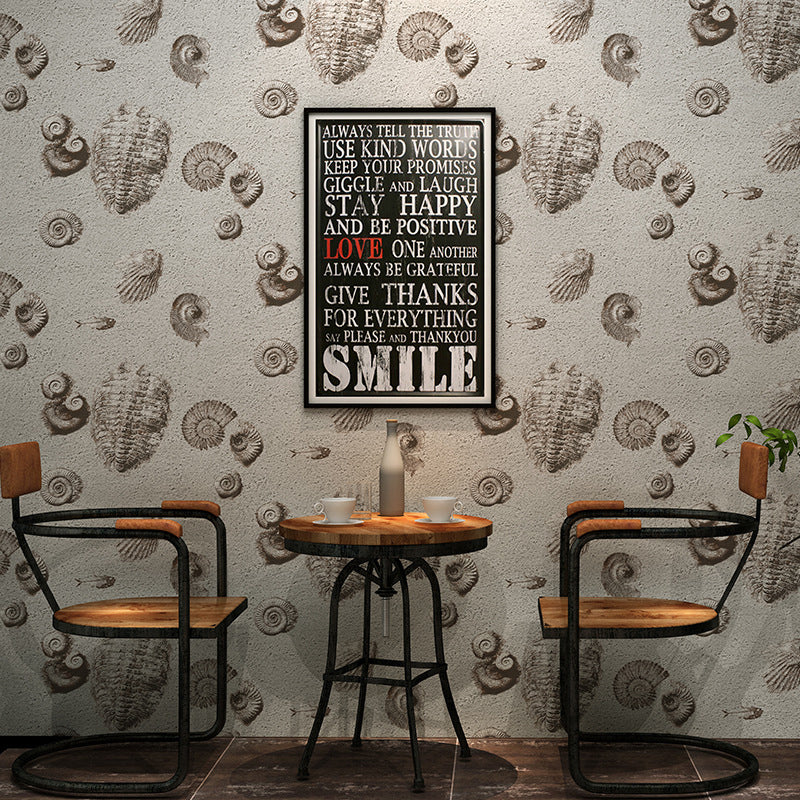 Undersea World Shell Wallpaper Roll Industrial Vinyl Wall Decoration in Pastel Color Brown Clearhalo 'Industrial wall decor' 'Industrial' 'Wallpaper' Wall Decor' 1184568