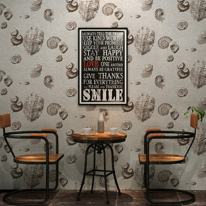 Undersea World Shell Wallpaper Roll Industrial Vinyl Wall Decoration in Pastel Color Brown Clearhalo 'Industrial wall decor' 'Industrial' 'Wallpaper' Wall Decor' 1184568