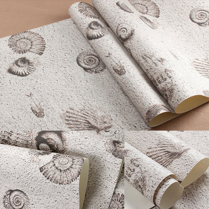 Undersea World Shell Wallpaper Roll Industrial Vinyl Wall Decoration in Pastel Color Clearhalo 'Industrial wall decor' 'Industrial' 'Wallpaper' Wall Decor' 1184569