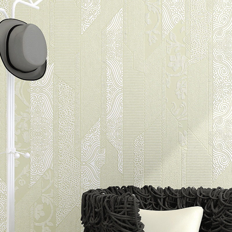 Non-Woven Unpasted Wallpaper Bohemia Abstract Wall Covering for Bedroom Decoration Light Beige Clearhalo 'Wall Decor' 'Wallpaper' 1184578