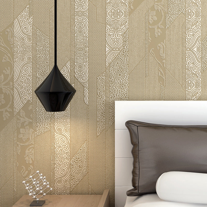 Non-Woven Unpasted Wallpaper Bohemia Abstract Wall Covering for Bedroom Decoration Light Khaki Clearhalo 'Wall Decor' 'Wallpaper' 1184582