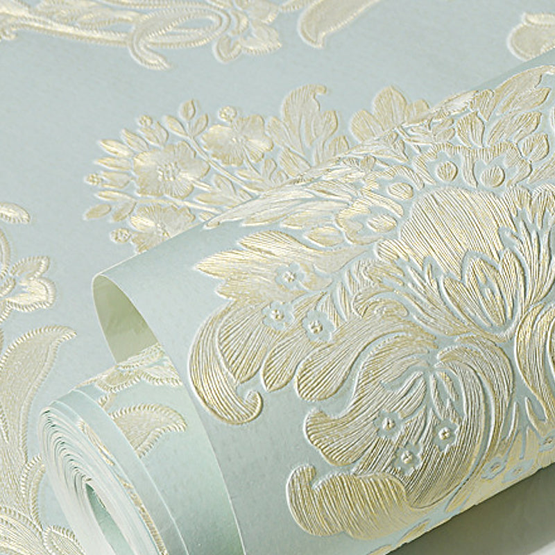 Damask Flower Adhesive Wallpaper Nostalgic 3D Embossed Wall Art with Removable Design Clearhalo 'Vintage wall decor' 'Vintage' 'Wallpaper' Wall Decor' 1184661