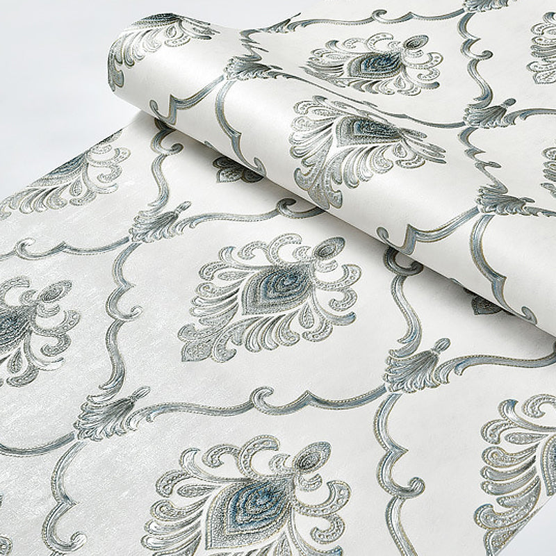Trellis Damask Wallpaper Roll Vintage Embossed Wall Covering for Home Decoration Clearhalo 'Vintage wall decor' 'Vintage' 'Wallpaper' Wall Decor' 1184730