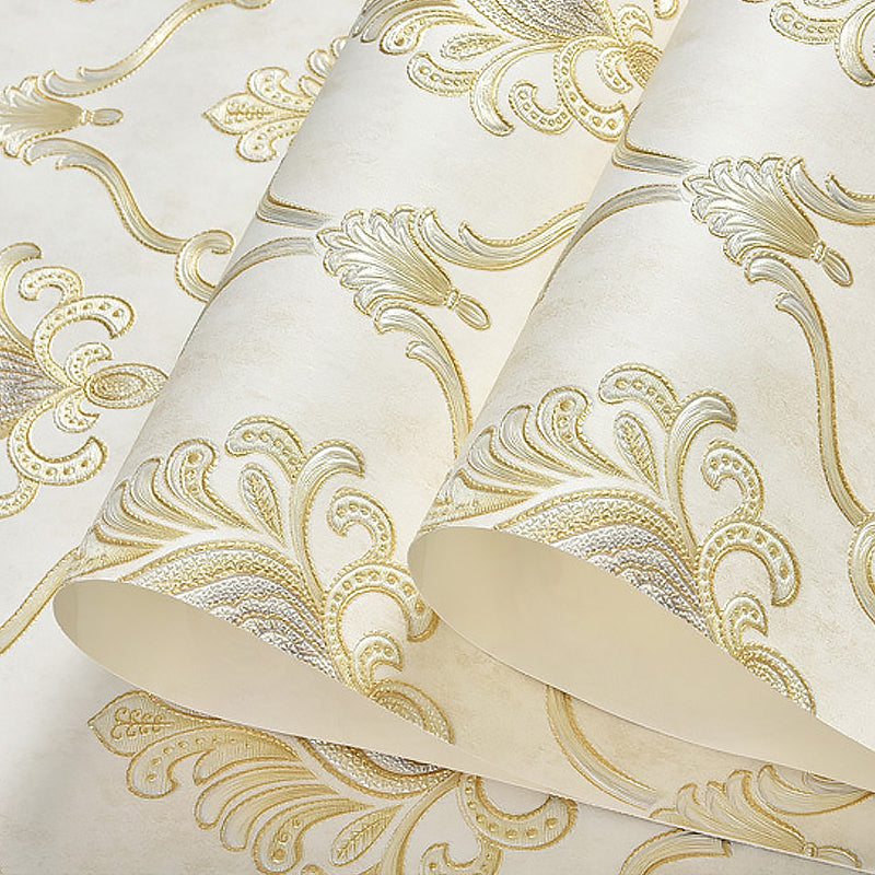 Trellis Damask Wallpaper Roll Vintage Embossed Wall Covering for Home Decoration Clearhalo 'Vintage wall decor' 'Vintage' 'Wallpaper' Wall Decor' 1184735