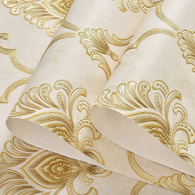 Trellis Damask Wallpaper Roll Vintage Embossed Wall Covering for Home Decoration Clearhalo 'Vintage wall decor' 'Vintage' 'Wallpaper' Wall Decor' 1184738