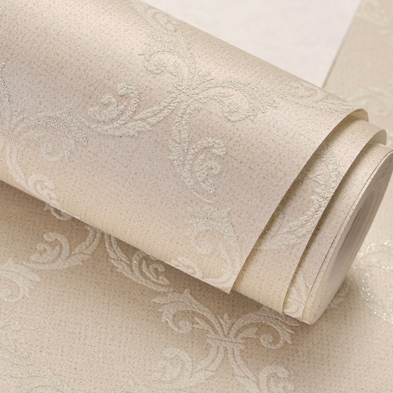 Retro Lattice Patterned Wallpaper Soft Color Scroll Frame Wall Art for Dining Room Clearhalo 'Vintage wall decor' 'Vintage' 'Wallpaper' Wall Decor' 1184747