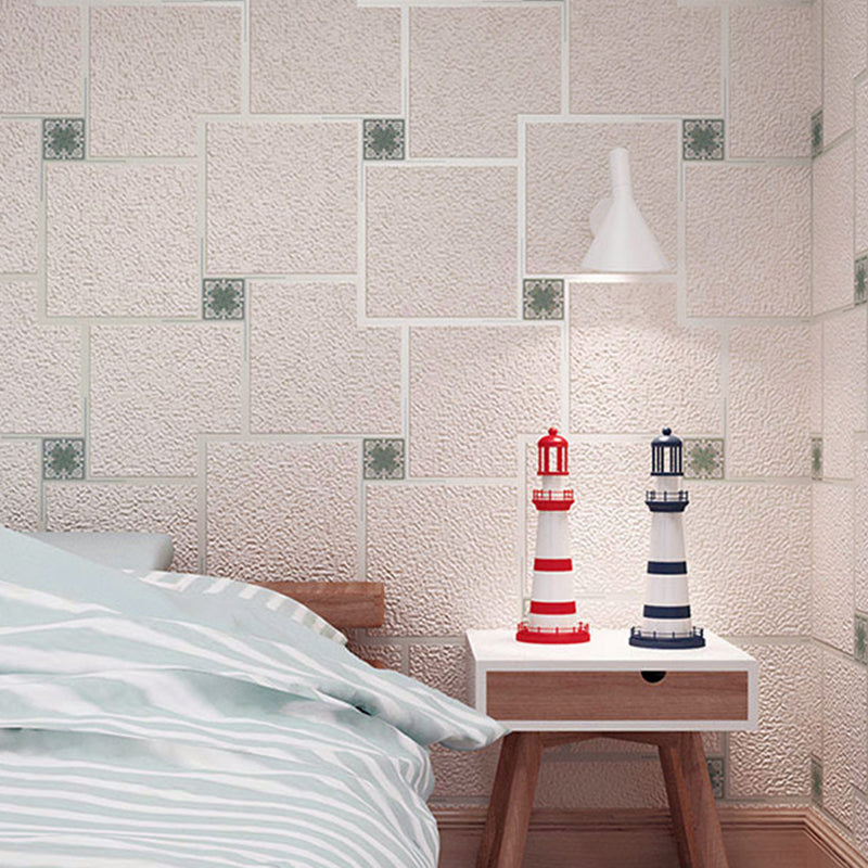 Geometric Dark Color Wallpaper Squares Moisture Resistant Wall Decor for Living Room Beige Clearhalo 'Vintage wall decor' 'Vintage' 'Wallpaper' Wall Decor' 1184823