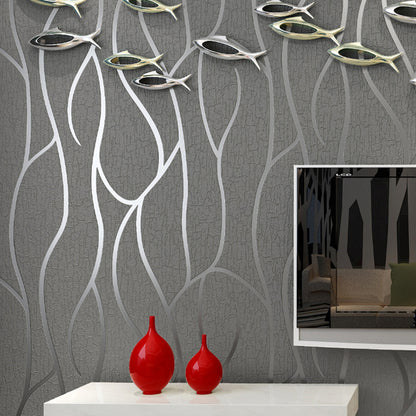 Textured Wall Covering Abstract Pastel Color Contemporary Flock Wallpaper for Bedroom Silver Gray Clearhalo 'Modern wall decor' 'Modern' 'Wallpaper' Wall Decor' 1184832