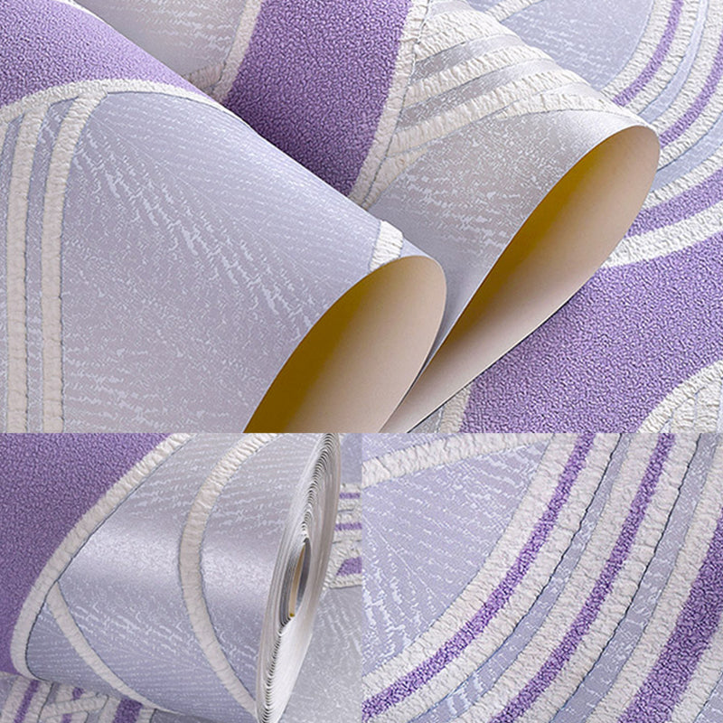 Seaweed Teenage Wallpaper Roll for Bedroom Flock Material Wall Covering in Dark Color Light Purple Clearhalo 'Modern wall decor' 'Modern' 'Wallpaper' Wall Decor' 1184862