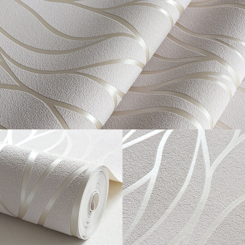 Minimalist 57.1-sq ft Wall Art Curvaceous Non-Pasted Wallpaper in Soft Color for Living Room Clearhalo 'Modern wall decor' 'Modern' 'Wallpaper' Wall Decor' 1184872