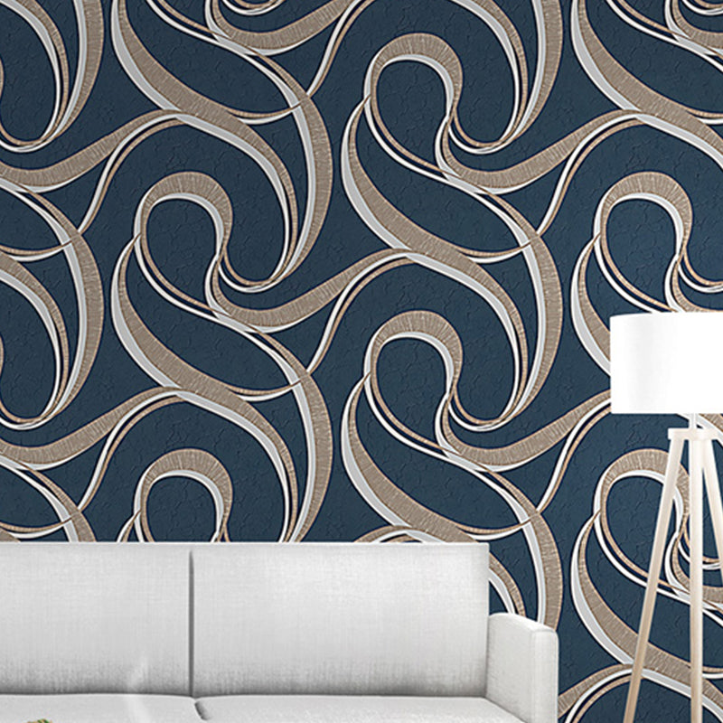 Non-Woven Wall Art Scroll Abstract Pattern Textured Wallpaper Roll in Dark Color Blue Clearhalo 'Modern wall decor' 'Modern' 'Wallpaper' Wall Decor' 1184887