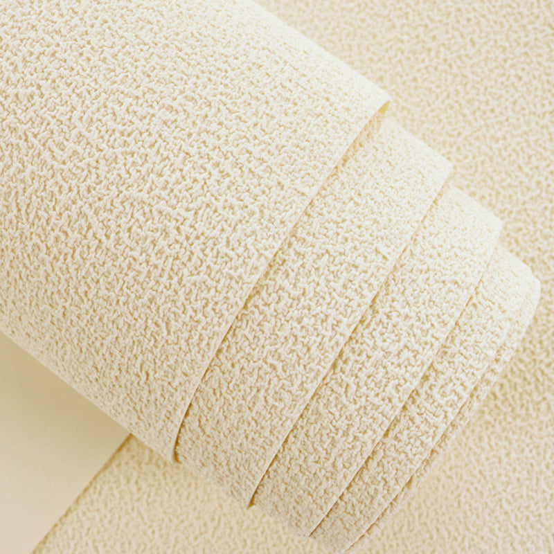 Simplicity Soft Color Flock Wallpaper Textured Solid Non-Pasted Wall Covering for Bedroom Clearhalo 'Modern wall decor' 'Modern' 'Wallpaper' Wall Decor' 1184938