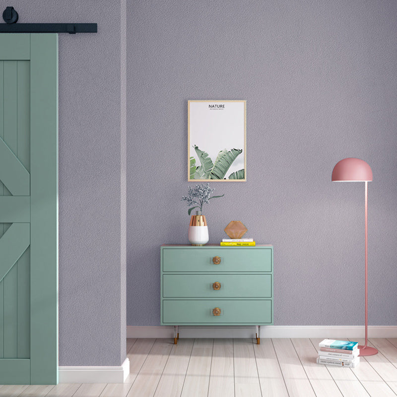 Wallpaper Roll Solid Soft Color Scandinavian Flock Wall Decor for Bedroom Decoration Gray-Purple Clearhalo 'Modern wall decor' 'Modern' 'Wallpaper' Wall Decor' 1184954