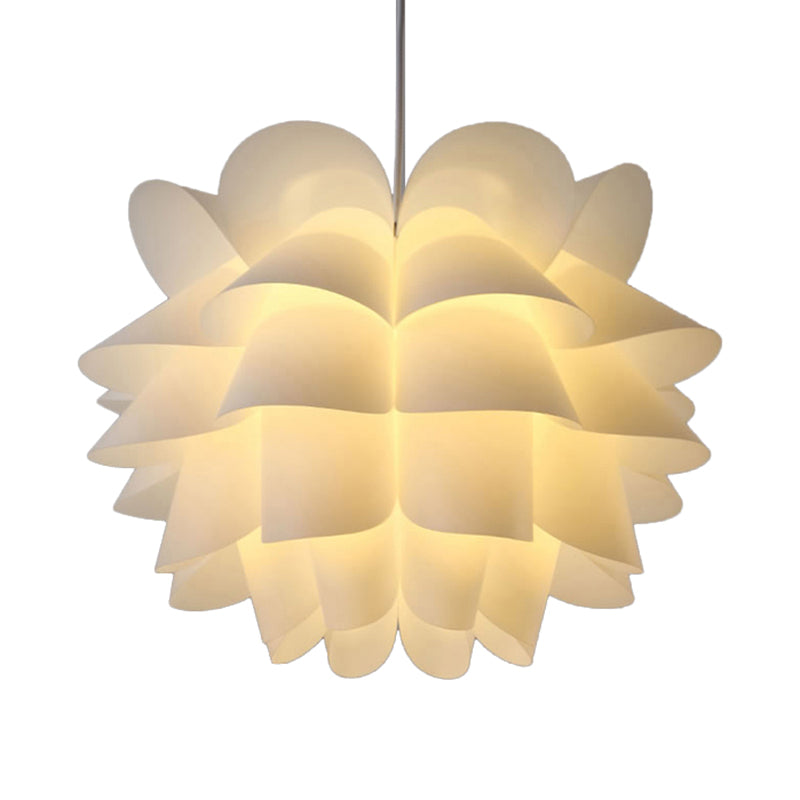 15"/18"/20.5" Wide White Lotus Hanging Ceiling Lamp Modern 1 Light Acrylic Pendant Ceiling Light Clearhalo 'Ceiling Lights' 'Modern Pendants' 'Modern' 'Pendant Lights' 'Pendants' Lighting' 118507