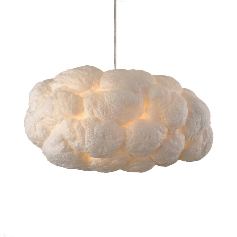 Contemporary Style Cloud Pendant Light Fixture Cotton 1/2/4-Light Dining Room Ceiling Fixture in White, 14"/16" W Clearhalo 'Ceiling Lights' 'Pendant Lights' 'Pendants' Lighting' 118554