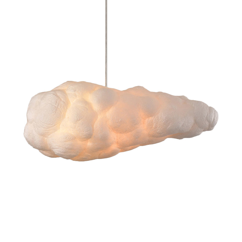 Contemporary Style Cloud Pendant Light Fixture Cotton 1/2/4-Light Dining Room Ceiling Fixture in White, 14"/16" W Clearhalo 'Ceiling Lights' 'Pendant Lights' 'Pendants' Lighting' 118556