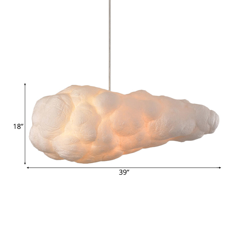 Contemporary Style Cloud Pendant Light Fixture Cotton 1/2/4-Light Dining Room Ceiling Fixture in White, 14"/16" W Clearhalo 'Ceiling Lights' 'Pendant Lights' 'Pendants' Lighting' 118562