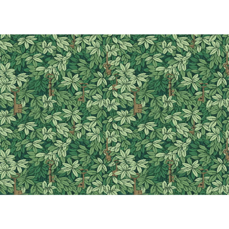 Green Botanix Murals Wallpaper Leaves Modern Moisture Resistant Wall Covering for Home Clearhalo 'Wall Decor' 'Wall Mural' 1185977