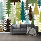 Whole Trees Mural in Soft Color Non-Woven Fabric Wall Art for Decoration, Personalised Size Clearhalo 'Wall Decor' 'Wall Mural' 1185980
