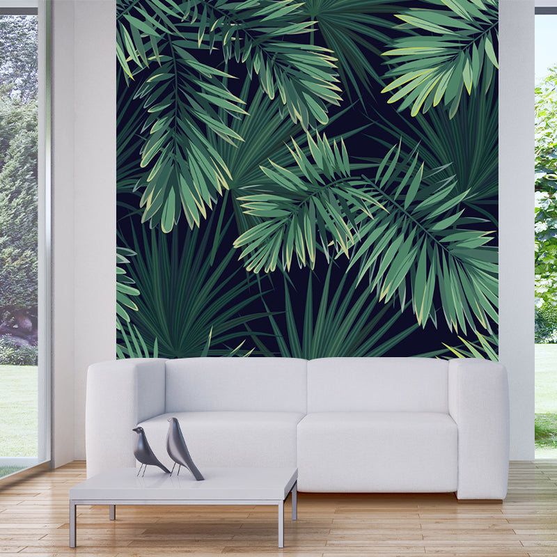 Green Areca Palm Leaves Murals Wallpaper Waterproof Tropix Bedroom Wall Covering Clearhalo 'Wall Decor' 'Wall Mural' 1186040