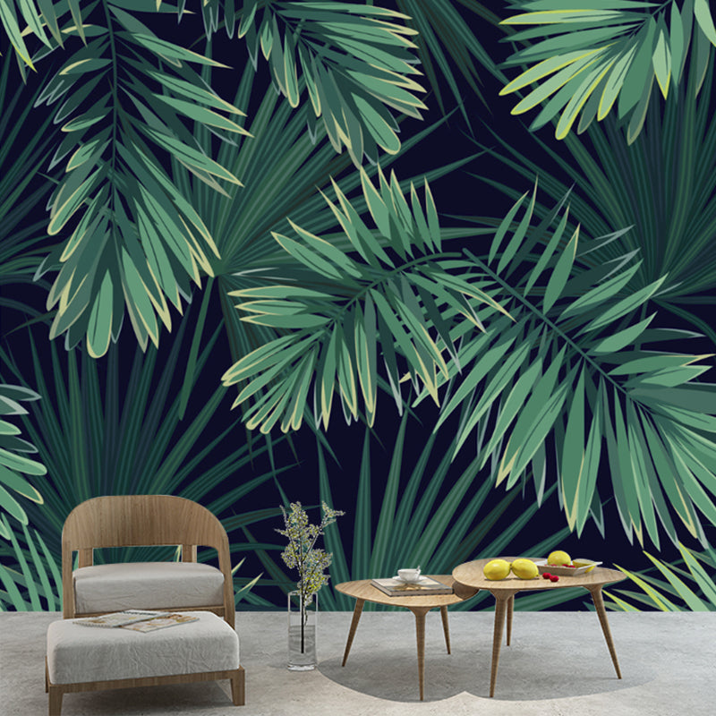 Green Areca Palm Leaves Murals Wallpaper Waterproof Tropix Bedroom Wall Covering Clearhalo 'Wall Decor' 'Wall Mural' 1186041