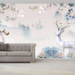 Sika Deer in Forest Murals in Soft Color, Contemporary Wall Decor for Living Room Clearhalo 'Wall Decor' 'Wall Mural' 1186075