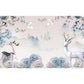 Sika Deer in Forest Murals in Soft Color, Contemporary Wall Decor for Living Room Clearhalo 'Wall Decor' 'Wall Mural' 1186077