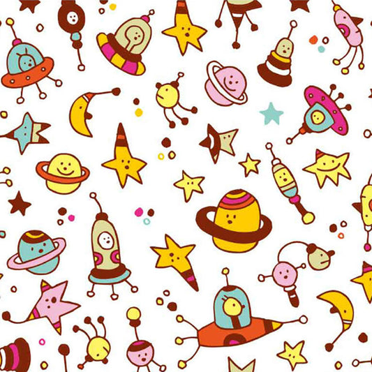 Yellow and Brown Stars Mural Decal Moisture Resistant Wall Covering for Child Bedroom Clearhalo 'Wall Decor' 'Wall Mural' 1186537