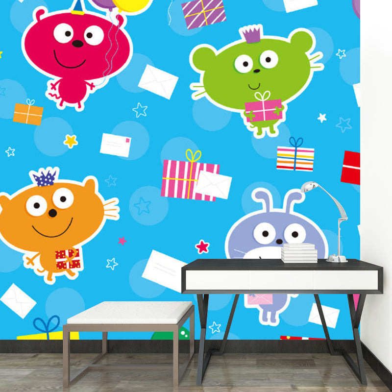 Cute Animals Murals Wallpaper for Home Decor, Multi-Color, Customize Size Available Clearhalo 'Wall Decor' 'Wall Mural' 1186556