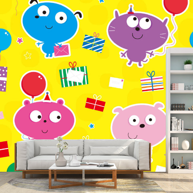 Cute Animals Murals Wallpaper for Home Decor, Multi-Color, Customize Size Available Clearhalo 'Wall Decor' 'Wall Mural' 1186560
