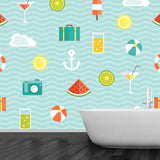 Full Size Food Pattern Murals Moisture Resistant Cartoon Style Kids Bedroom Wall Covering Clearhalo 'Wall Decor' 'Wall Mural' 1186672