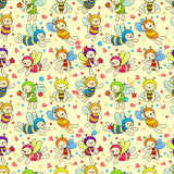 Cartoon Bees Wall Murals Beige Baby Bedroom Wall Covering, Customize Size Available Clearhalo 'Wall Decor' 'Wall Mural' 1186748
